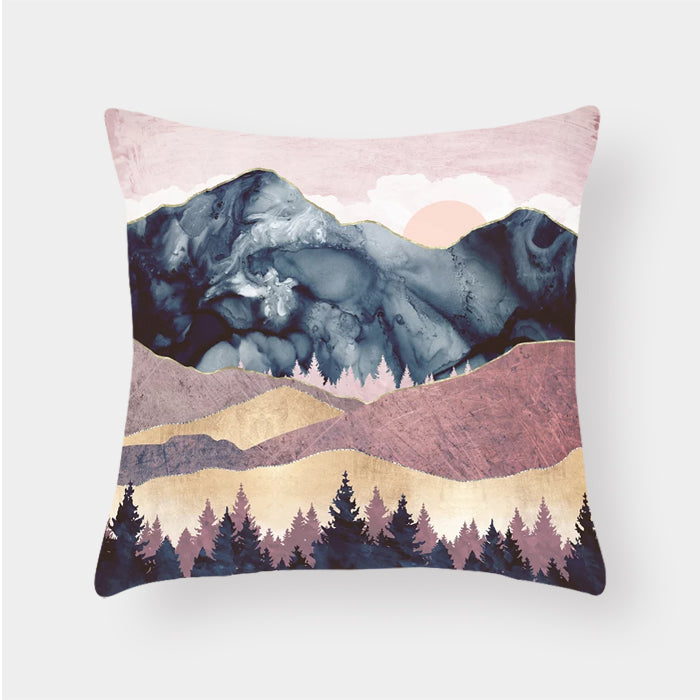 Landscape cushion pillow lumbar cushion cover