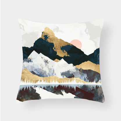 Landscape cushion pillow lumbar cushion cover