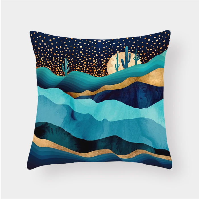 Landscape cushion pillow lumbar cushion cover