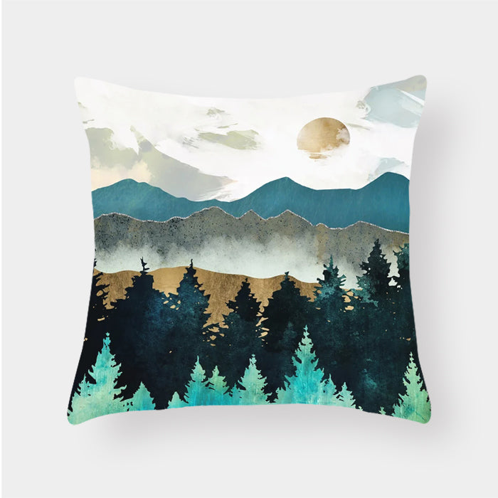 Landscape cushion pillow lumbar cushion cover