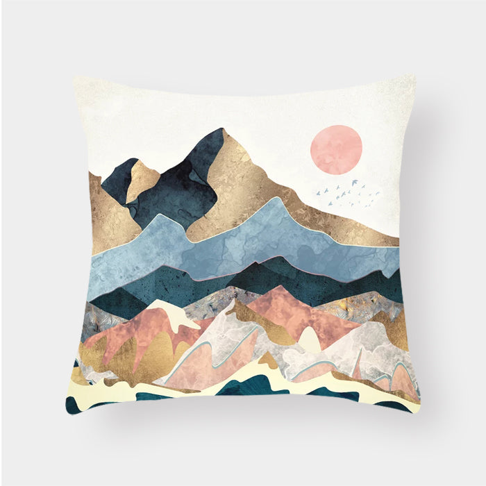 Landscape cushion pillow lumbar cushion cover