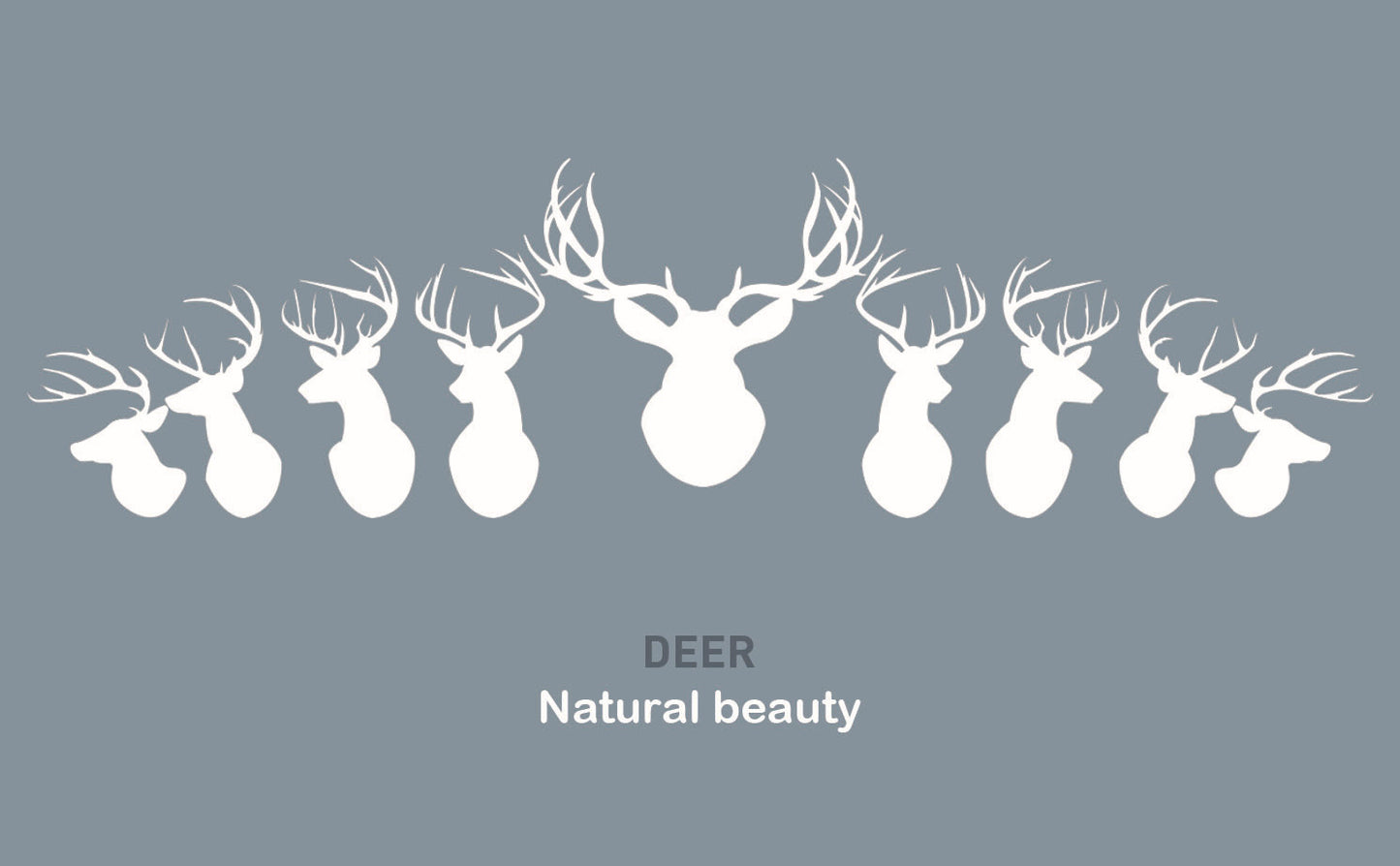 Blue elk retro cotton and linen pillowcase