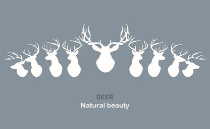 Blue elk retro cotton and linen pillowcase