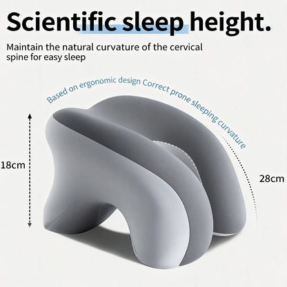 Ergonomic Memory Foam Nap Pillow For Desk Sleeping, Hollow Face Down Cushion With Arm Support Zones, Office School Lunch Break Pillow For Neck Spine Protection, Removable Washable Cover