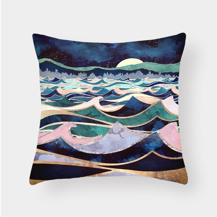 Landscape cushion pillow lumbar cushion cover