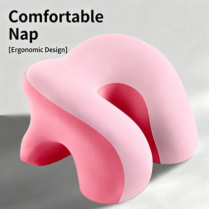 Ergonomic Memory Foam Nap Pillow For Desk Sleeping, Hollow Face Down Cushion With Arm Support Zones, Office School Lunch Break Pillow For Neck Spine Protection, Removable Washable Cover