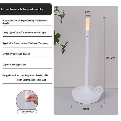 LED Candle Charging Restaurant Bar Lamp Desktop Decoration Atmosphere Touch Night Light Led Desk Lamps Candlelight Table Lamp