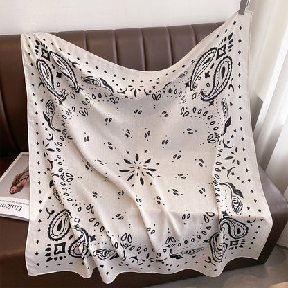 Retro Cashew Print 90 Large Scarf For Women Outerwear