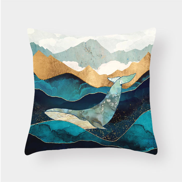 Landscape cushion pillow lumbar cushion cover
