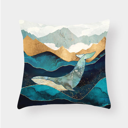 Landscape cushion pillow lumbar cushion cover