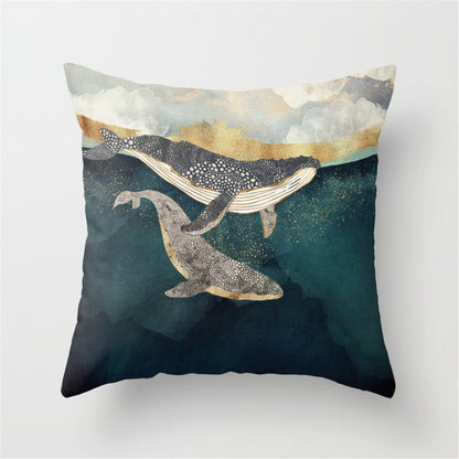Landscape cushion pillow lumbar cushion cover