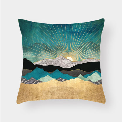Landscape cushion pillow lumbar cushion cover
