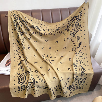 Retro Cashew Print 90 Large Scarf For Women Outerwear
