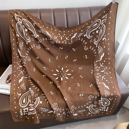 Retro Cashew Print 90 Large Scarf For Women Outerwear