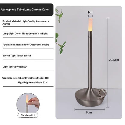 LED Candle Charging Restaurant Bar Lamp Desktop Decoration Atmosphere Touch Night Light Led Desk Lamps Candlelight Table Lamp